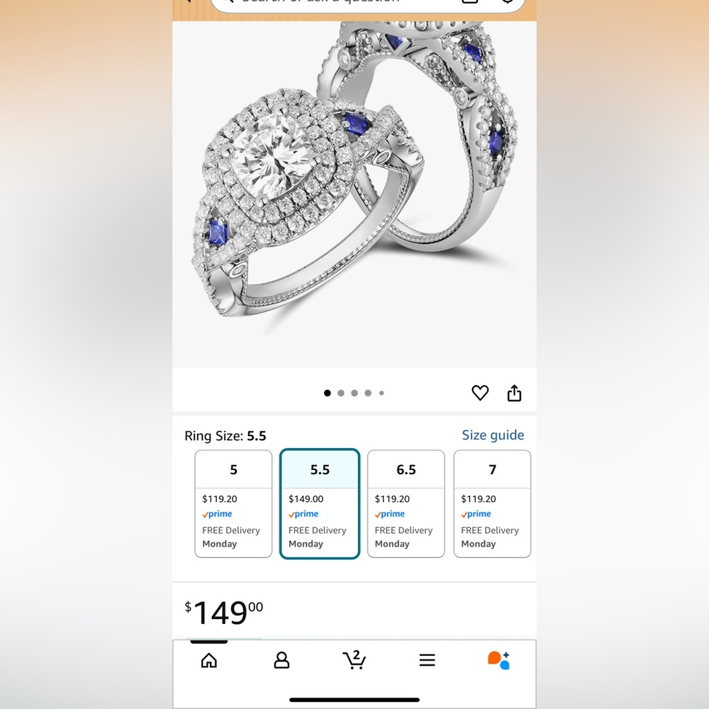 Elegant Silver and Blue Gemstone Ring